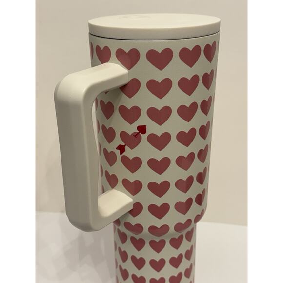 Simple Modern 40 oz Trek Tumbler Pink Hearts On White - Picture 5 of 7